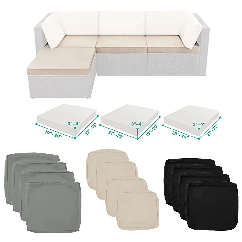 Outdoor Furniture Upholstery - 1-4er Set Sofakissen Outdoor Gartenkissen Innenbezug