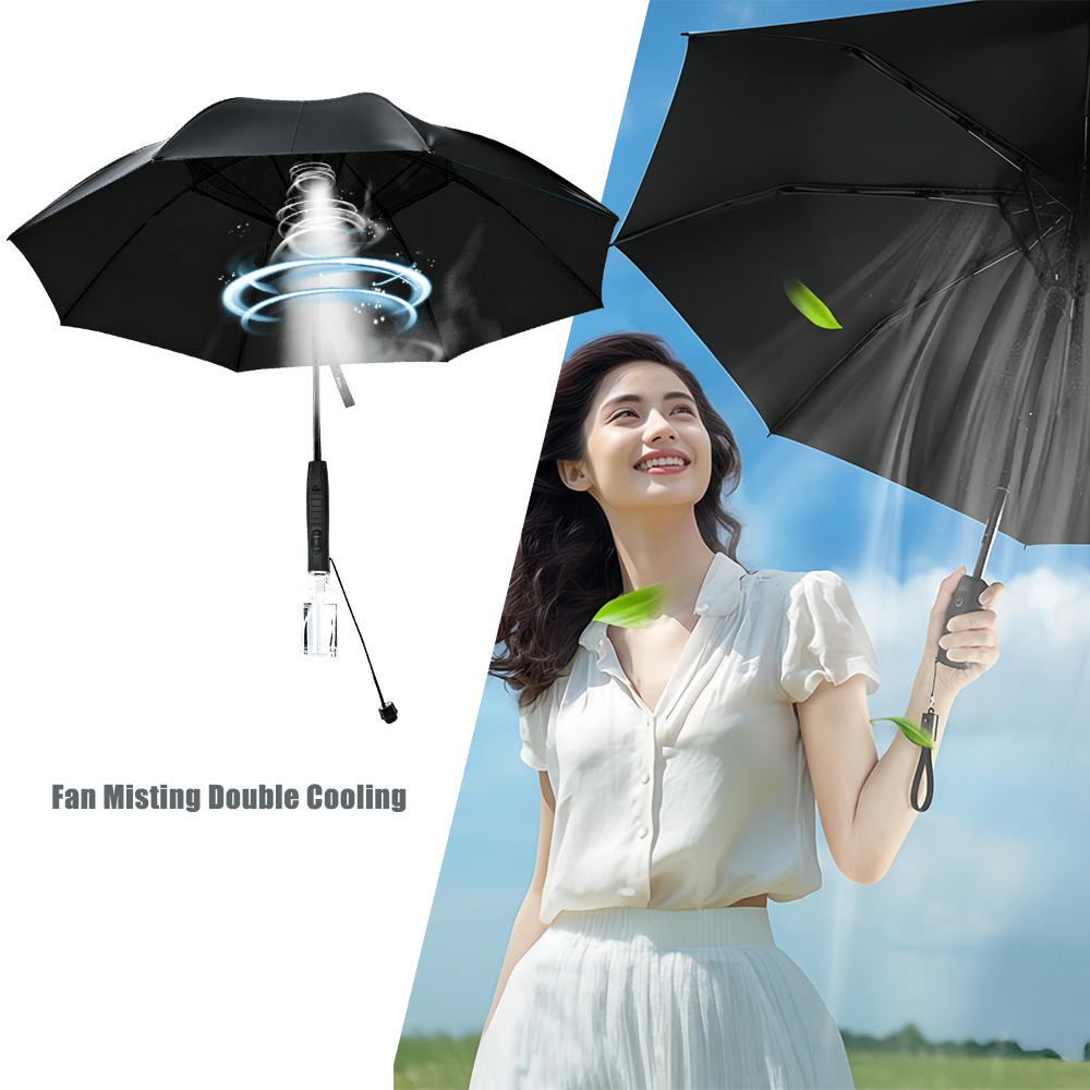 Parasol Umbrella Large - USB-aufladbarer Sonnenschirm mit Kühlfunktion, großer, gerader