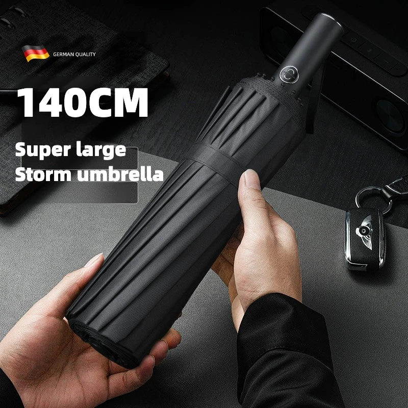 Parasol Umbrella Large - Supergroßer 140 cm großer automatischer Klappschirm