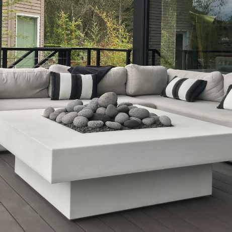 Outdoor Furniture With Fire Pit - Outdoor-Sofa-Set mit Feuertisch, Maßgefertigte Gartenmöbel, Terrassen-Feuerstelle,