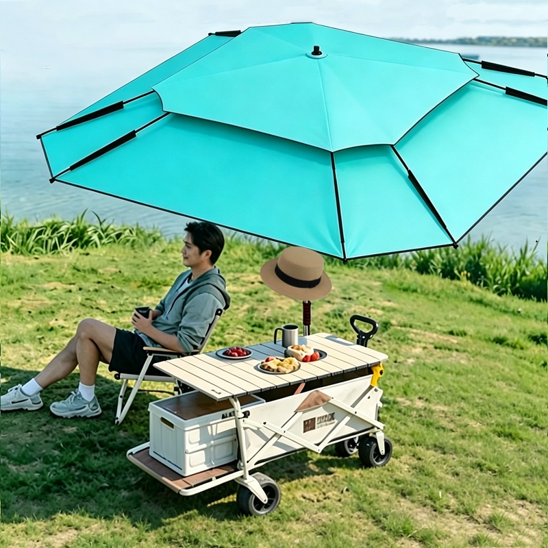 Parasol Umbrella Large - 2,0-2,6M Neuer achteckiger Angelregenschirm, Sonnenschutz für
