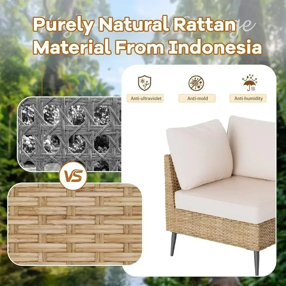 7-teiliges Gartenmöbel-Set mit – Outdoor Furniture Rattan Bewertung und Preis