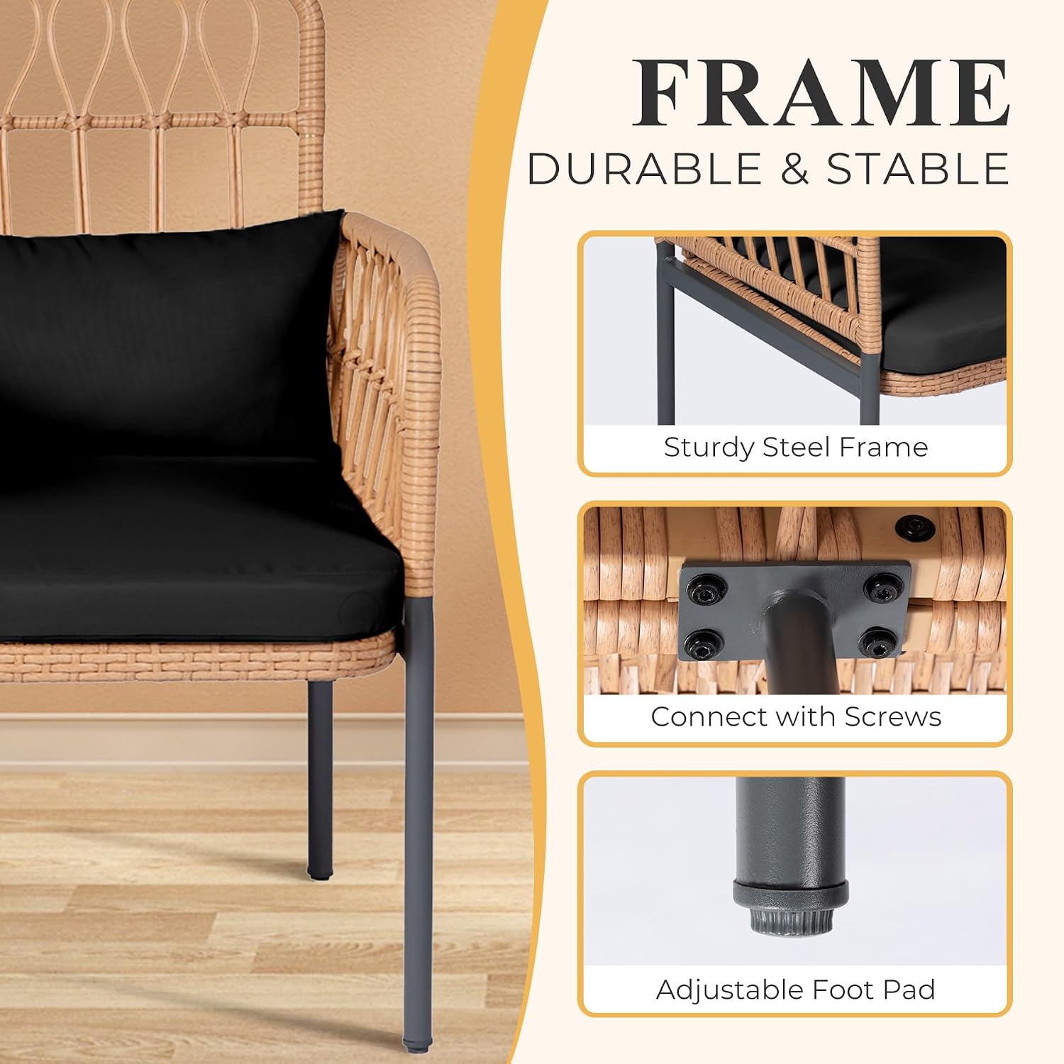Rattan-Liebessofa mit Glastisc – Outdoor Furniture Rattan Bewertung und Preis