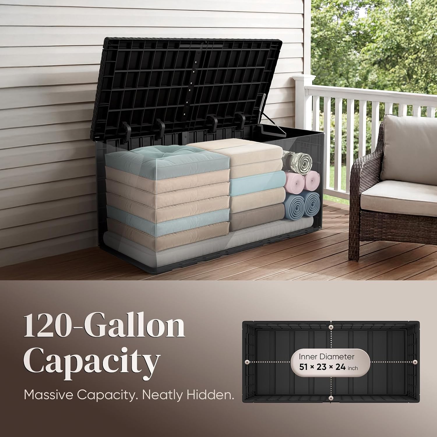 120 Gallonen Große Outdoor-Auf – Outdoor Furniture Bench Bewertung und Preis