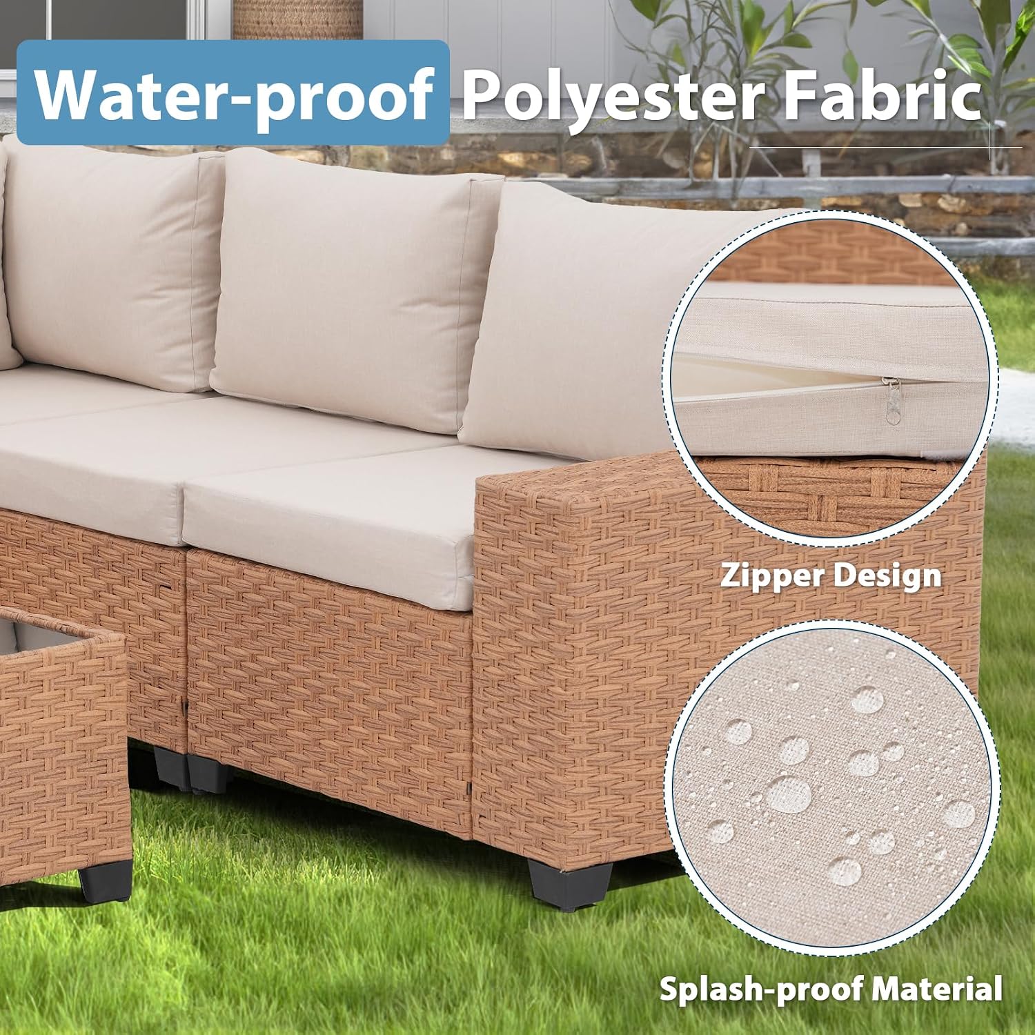 6-teiliges Gartenmöbel-Set, 8- – Outdoor Furniture Rattan Bewertung und Preis