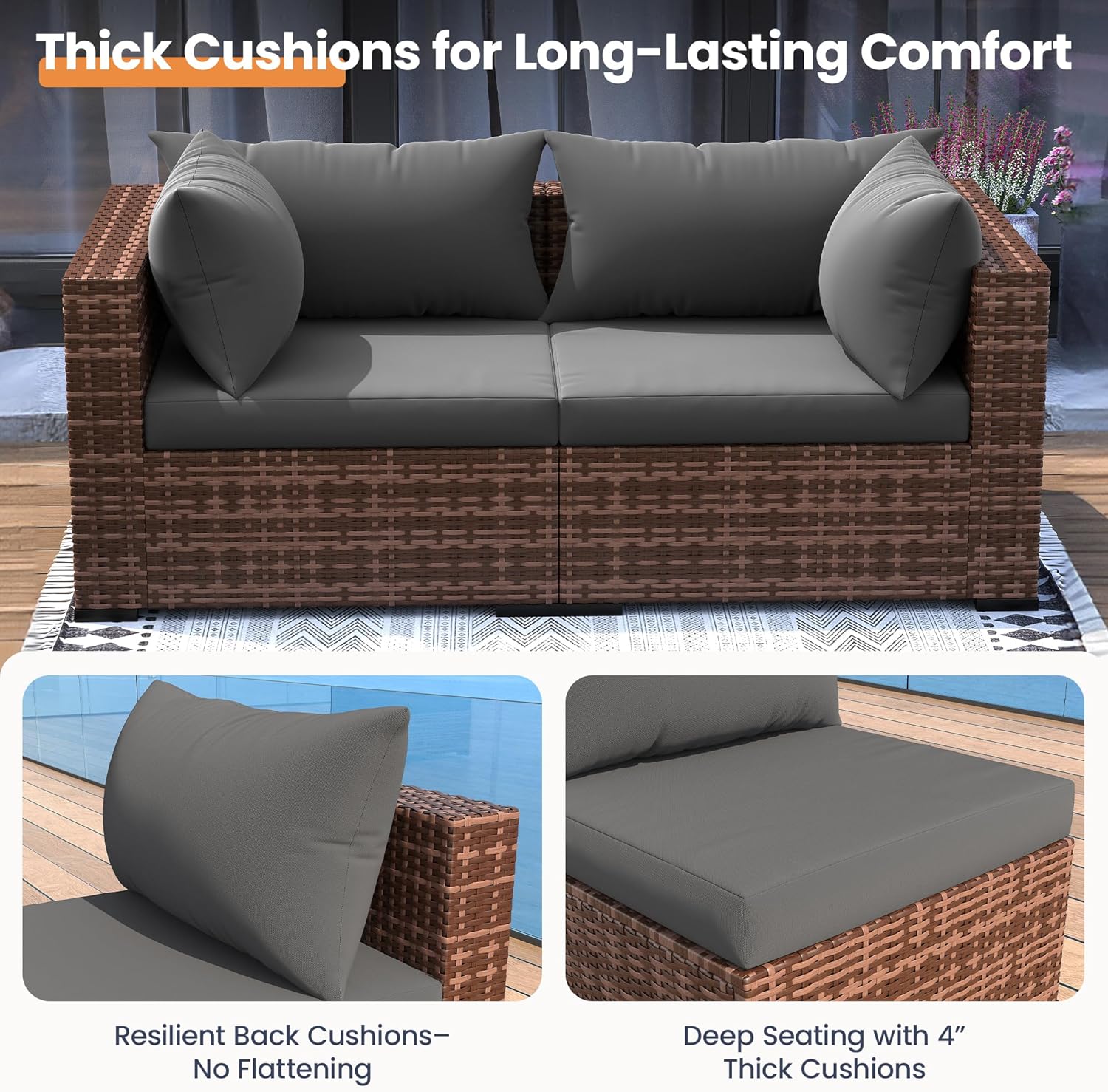5-teiliges Outdoor-Sofa-Set mi – Outdoor Furniture With Fire Pit Bewertung und Preis