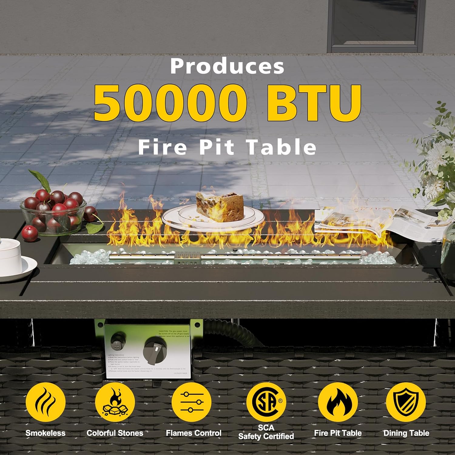 Terrassenmöbel-Set mit Feuerti – Outdoor Furniture With Fire Pit Bewertung und Preis