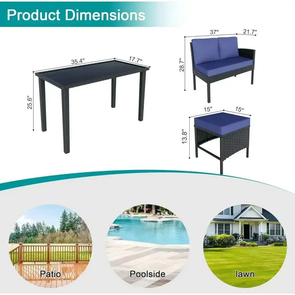 7-teiliges Gartenmöbel-Set mit – Outdoor Furniture Rattan Bewertung und Preis