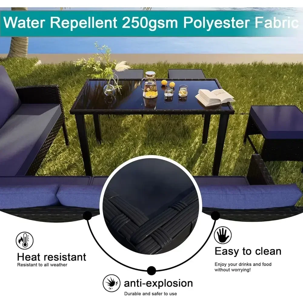 7-teiliges Gartenmöbel-Set mit – Outdoor Furniture Rattan Bewertung und Preis
