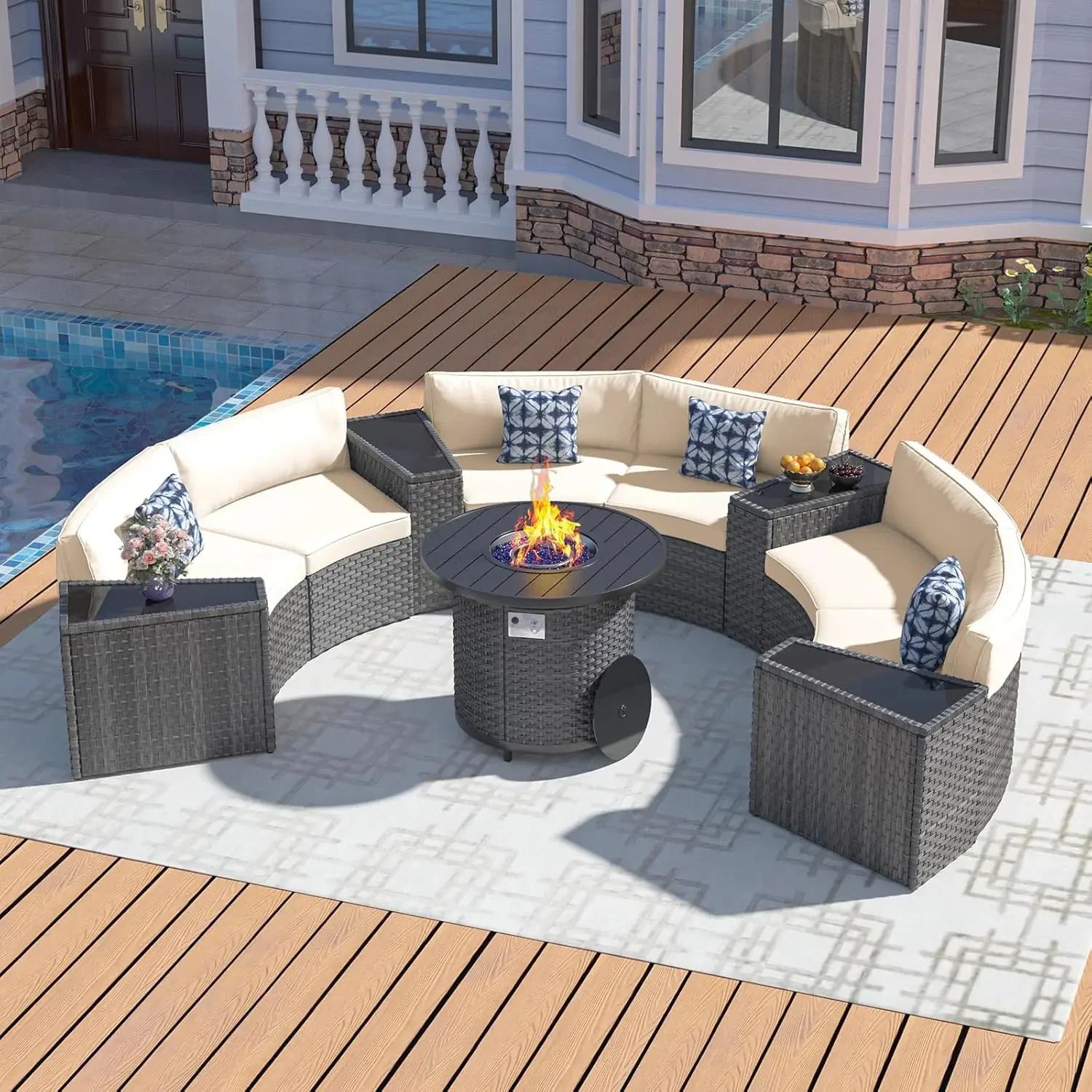 l Terrassenmöbel-Set mit 32-Zo – Outdoor Furniture With Fire Pit Bewertung und Preis