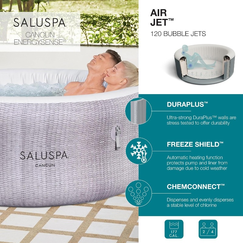Bestway SaluSpa Cancun 2-4 Per – Inflatable Hot Tub Bewertung und Preis