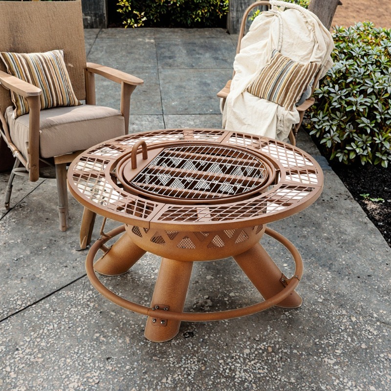 2026 Moderner Outdoor-Stahlgri – Outdoor Furniture With Fire Pit Bewertung und Preis