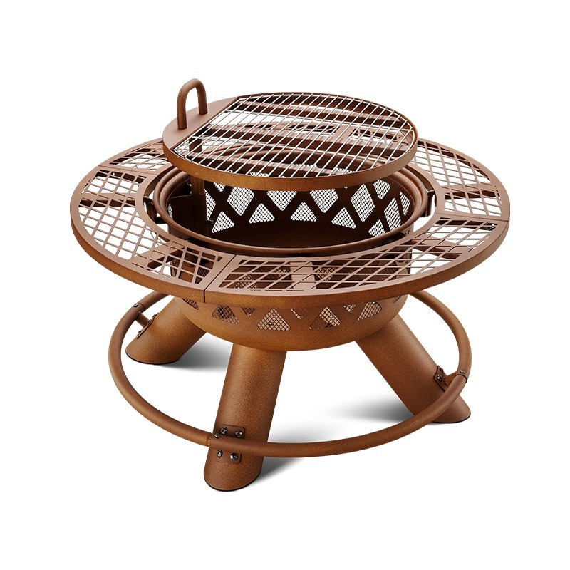 2026 Moderner Outdoor-Stahlgri – Outdoor Furniture With Fire Pit Bewertung und Preis