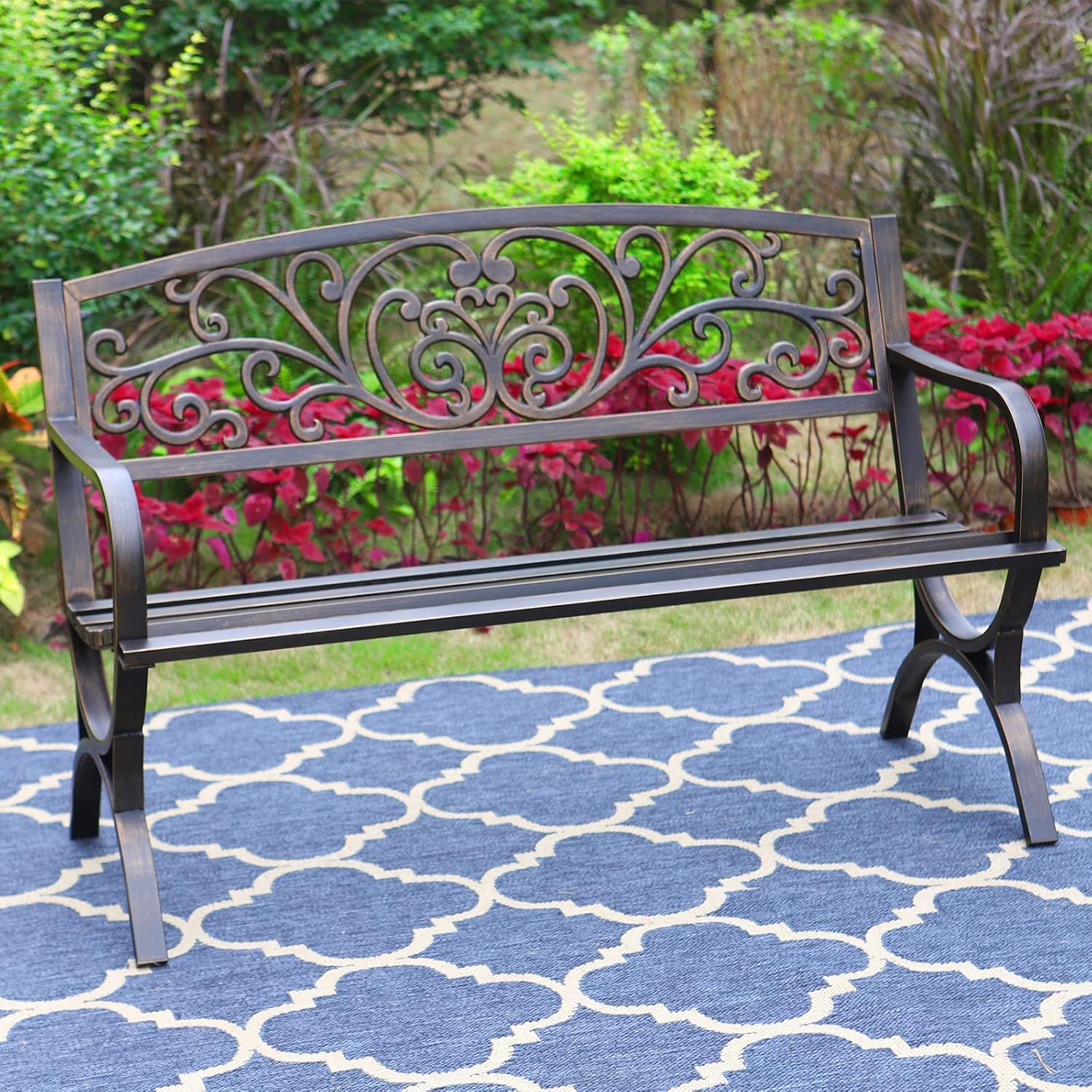 Bronzene 50-Zoll-Gartenbank fü – Outdoor Furniture Bench Bewertung und Preis