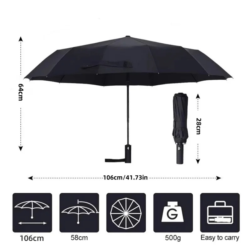 24-Rippen 106cm Automatischer  – Parasol Umbrella Large Bewertung und Preis