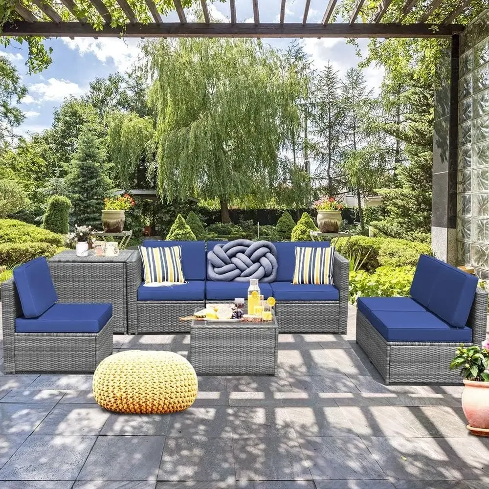 8-teiliges Outdoor-PE-Rattan-G – Outdoor Furniture Rattan Bewertung und Preis