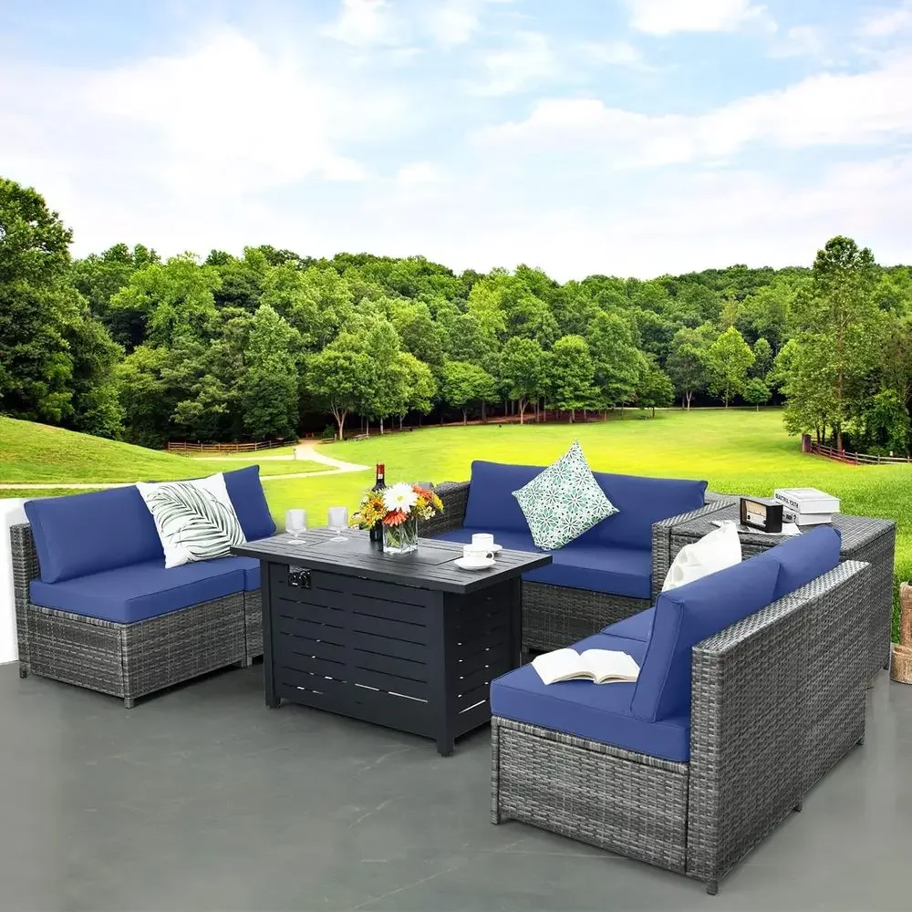8-teiliges Outdoor-PE-Rattan-G – Outdoor Furniture Rattan Bewertung und Preis