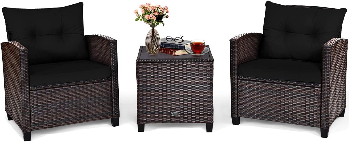 3-teiliges Terrassenmöbel-Set, – Outdoor Furniture Rattan Bewertung und Preis
